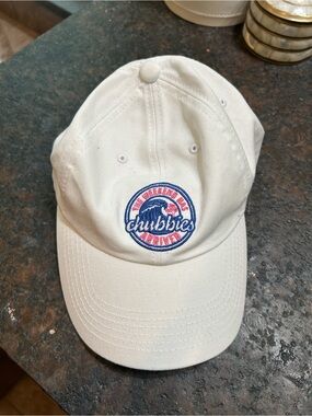 chubbies Cream Baseball Cap with Blue and Pink Wave Patch